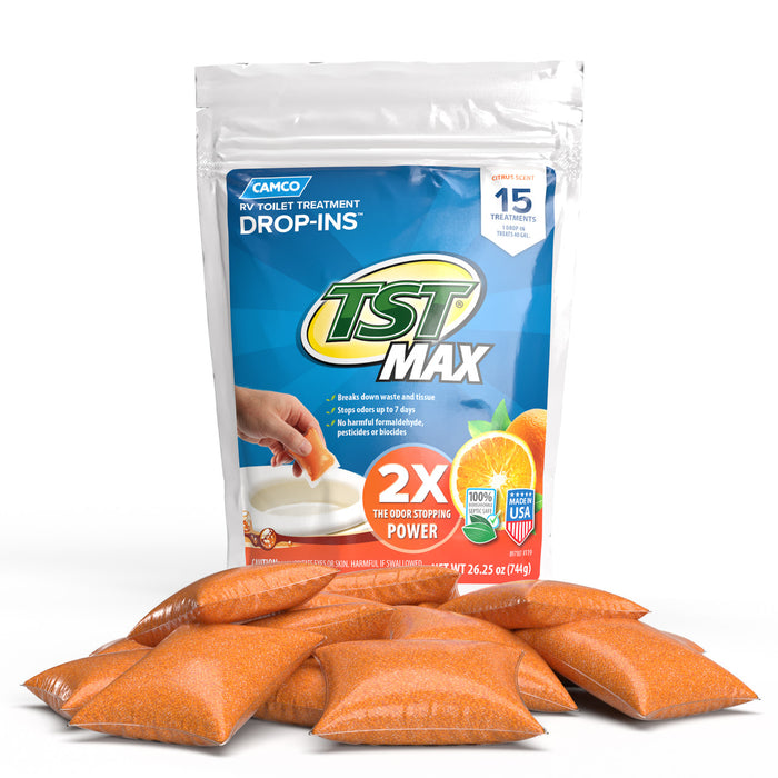 Orange Camco TST MAX Drop-Ins Package with 15 Pods Displayed - Product Hero | United RV Parts