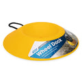 Yellow Plastic RV Trailer Tongue Wheel Dock 44632 with Black Handle - Angled View | United RV Parts