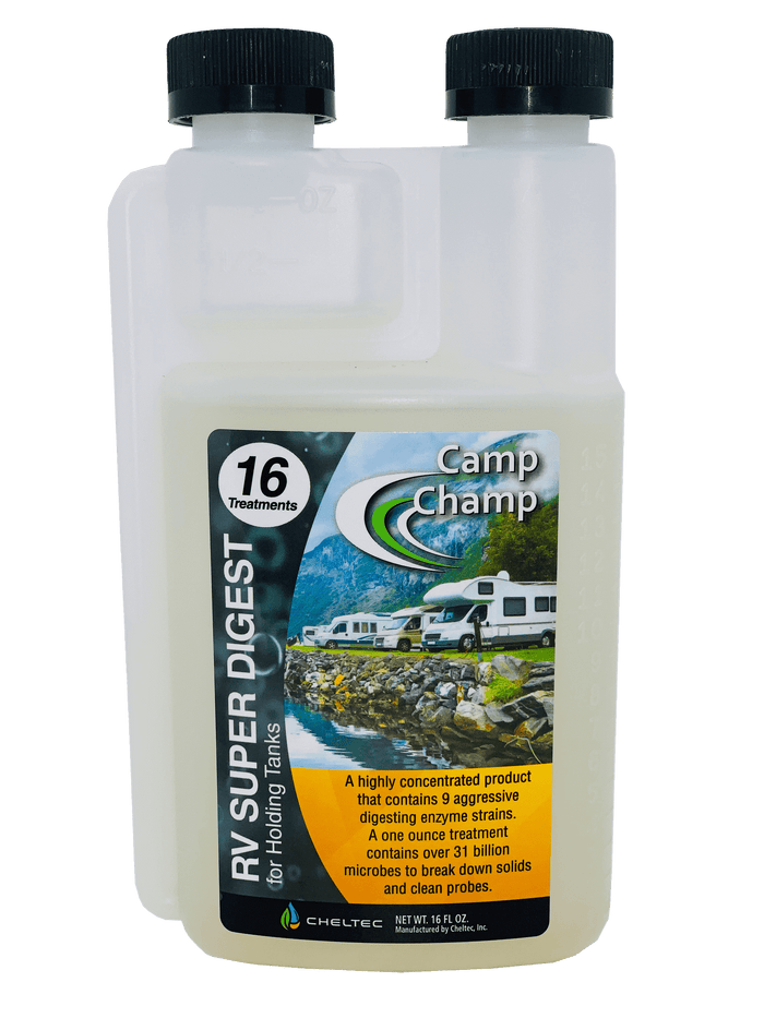 Camp Champ RV Super Digest Black Water Tank Treatment 16 oz Bottle - Front View | United RV Parts