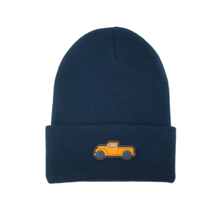 Car Rubber Patch Beanie in Grey