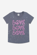 Charcoal Pink Love Splatter Modal Tee