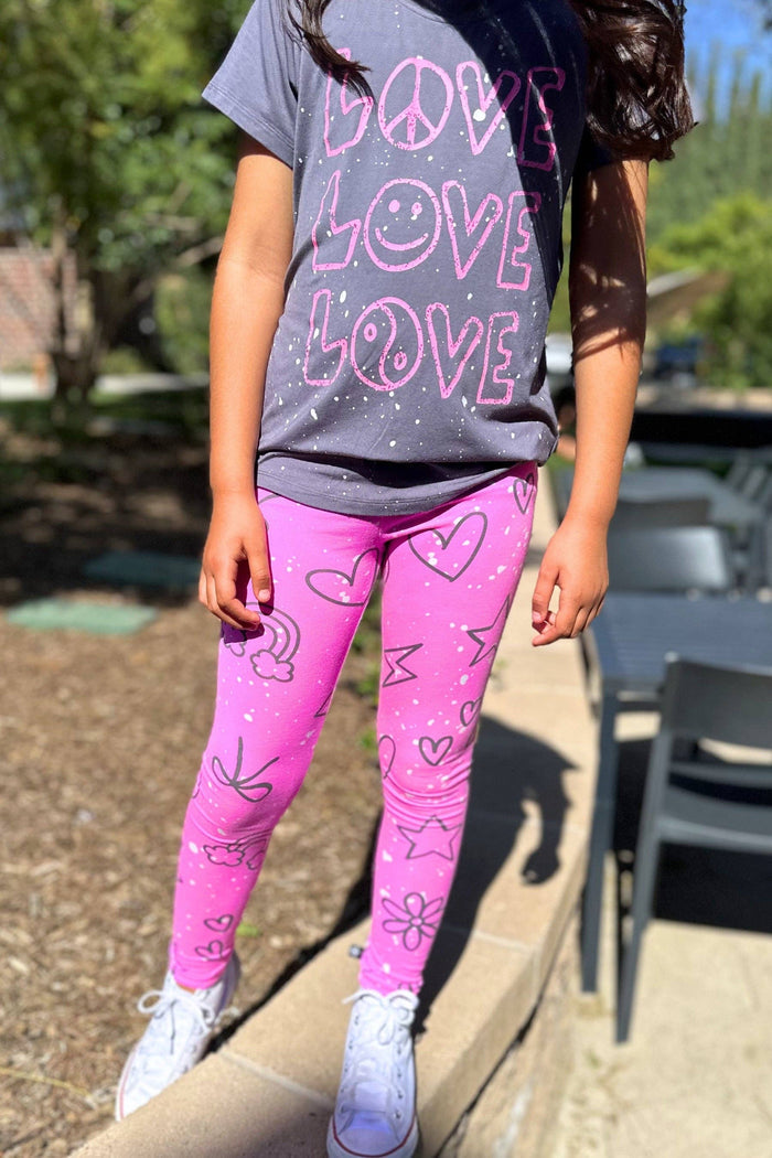 Charcoal Pink Love Splatter Modal Tee
