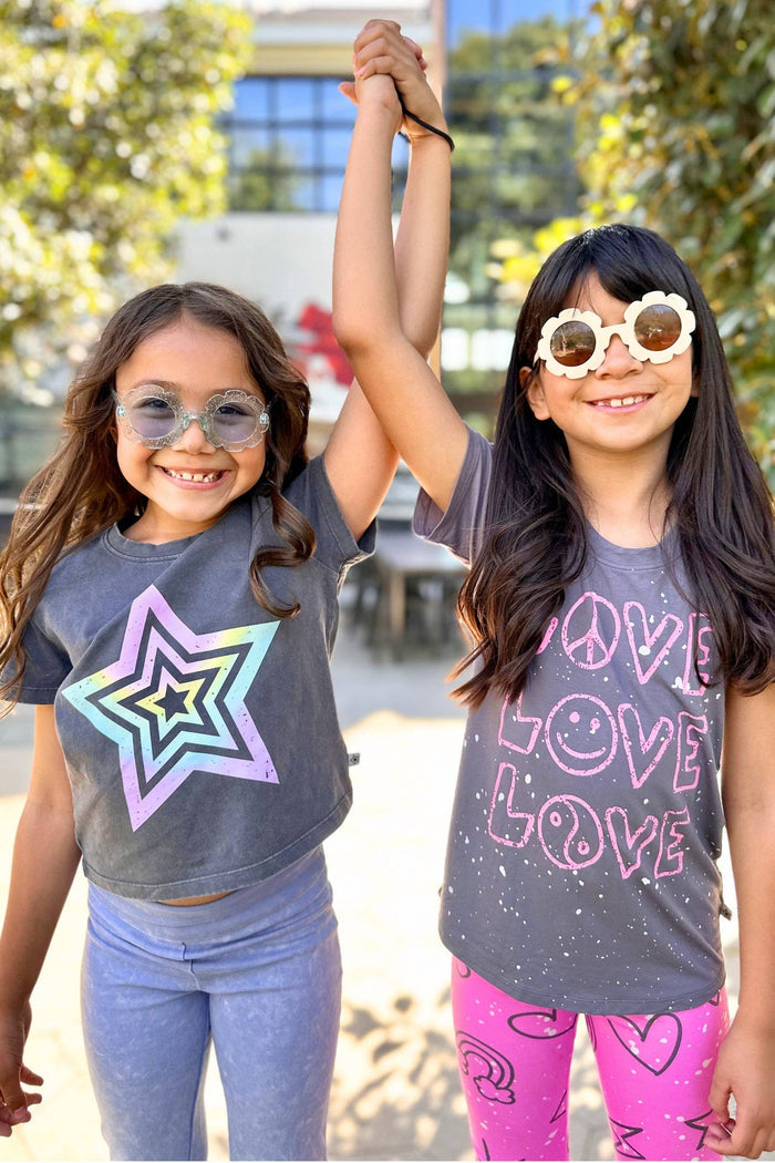 Charcoal Pink Love Splatter Modal Tee