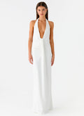 Cheyenne Halter Neck Maxi Dress - Ivory