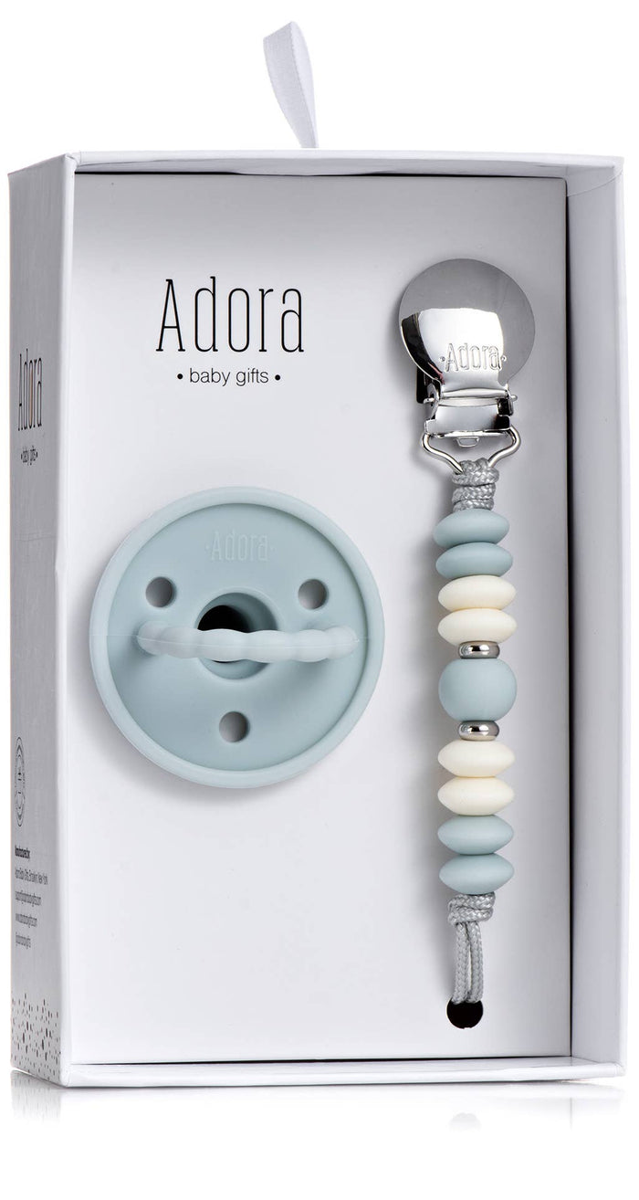 Classic Sky Pacifier Clip Set