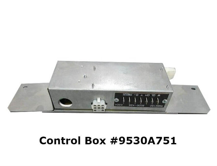 Silver Coleman Control Box 9530A751 with Mounting Brackets - Top View | United RV Parts