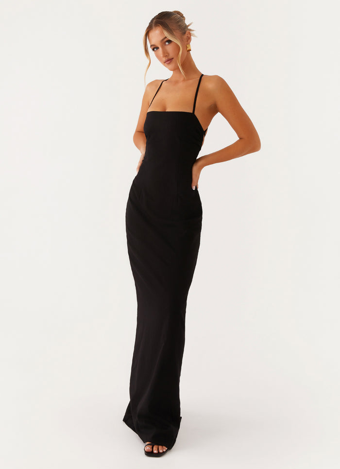 Cora Backless Maxi Dress - Black