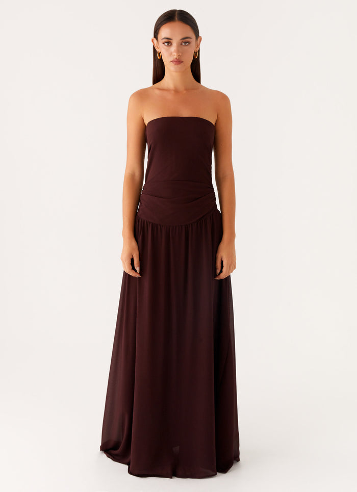 Covia Strapless Maxi Dress Dark Chocolate 1