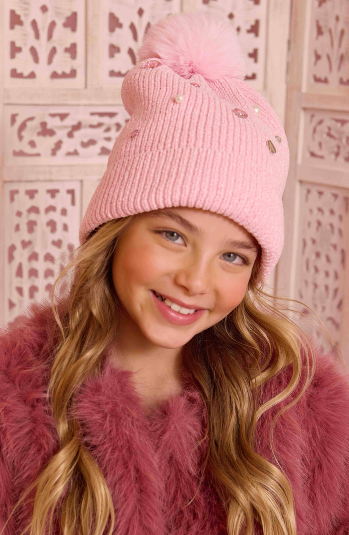 Crystal Heart Hat + Glove Set