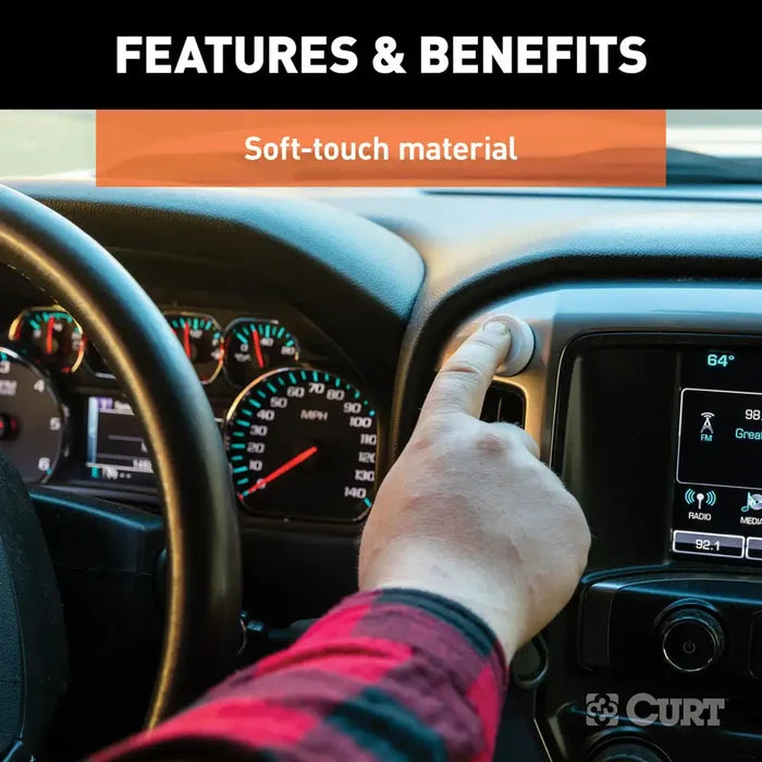White Curt Echo Button in Vehicle Dashboard - Soft Touch Material | United RV Parts