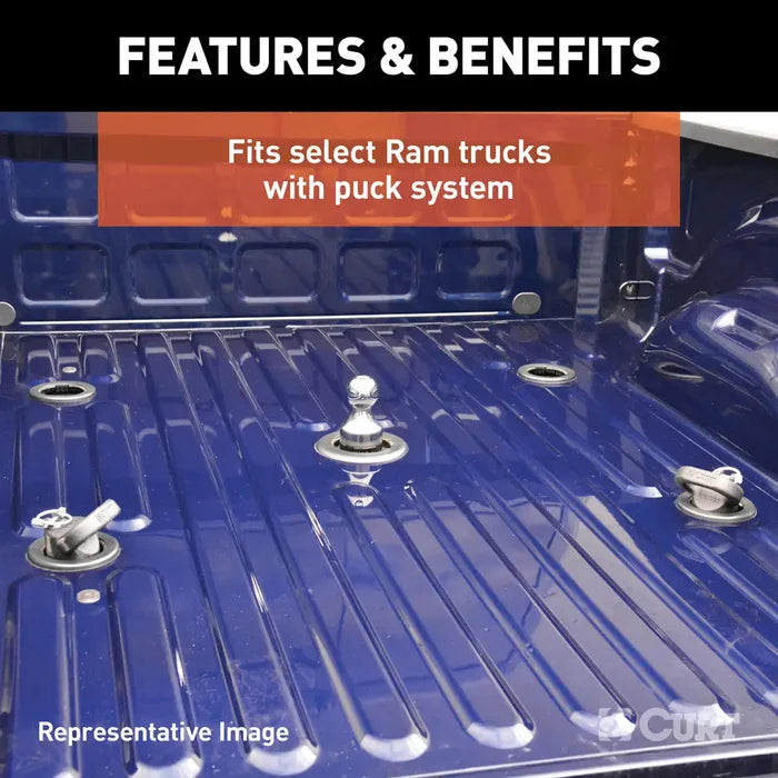 Curt 60601 Gooseneck Ball Installed in Blue Ram Truck Bed | United RV Parts