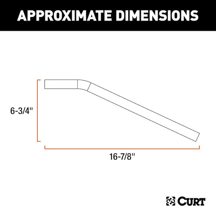 Curt 17112 Lift Handle Dimensions - 16-7/8 in. Length x 6-3/4 in. Height Diagram | United RV Parts