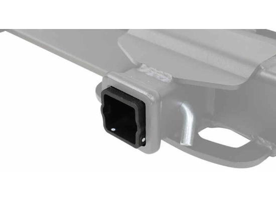 Black Steel Hitch Adapter Sleeve Installed in Vehicle Receiver - Application View | United RV Parts