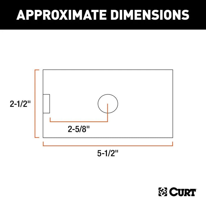 Curt 45405 Hitch Adapter Dimensions Chart - Technical Specifications | United RV Parts