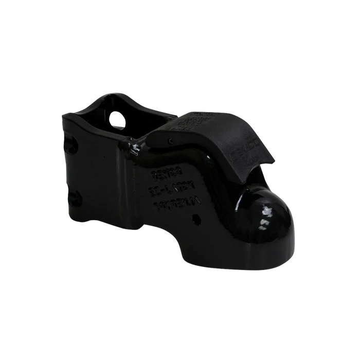 Black Steel Demco Adjustable Coupler 16825-81 - Front Angled View | United RV Parts