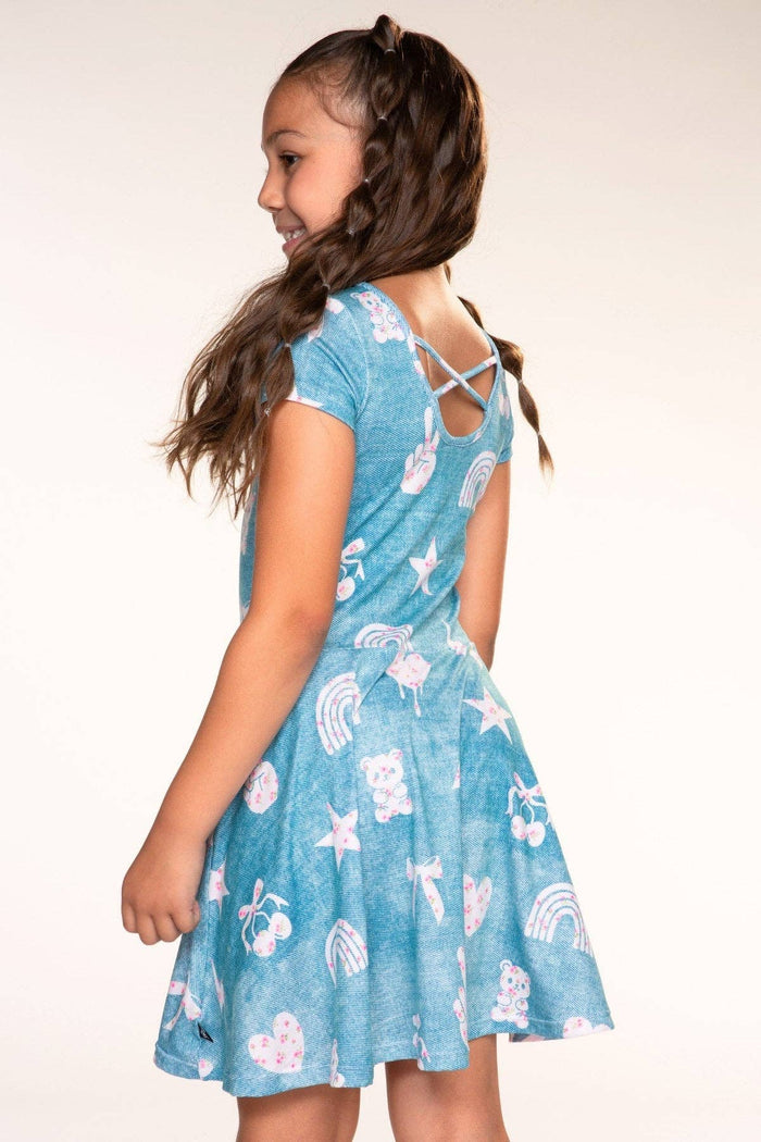 Denim Ivory Floral Simply Soft S/S Skater Dress