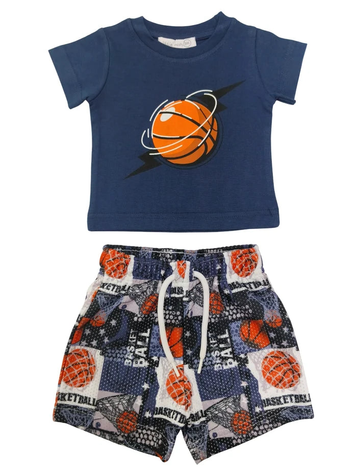 Denim Mesh Tee + Short Set