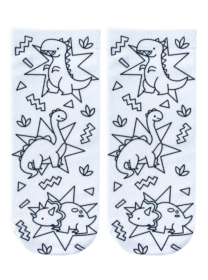 Dino Daze Coloring Socks