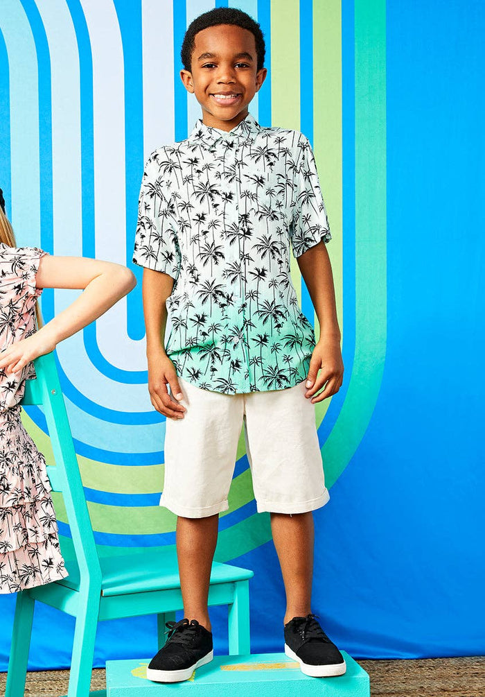 Dip Dyed Jade Palm Shirt