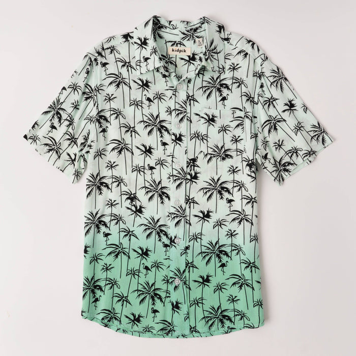 Dip Dyed Jade Palm Shirt