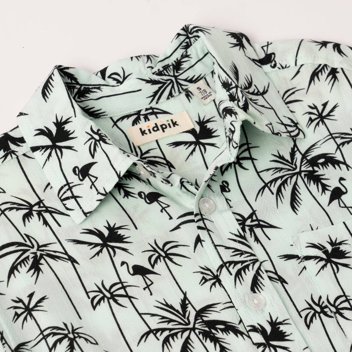 Dip Dyed Jade Palm Shirt