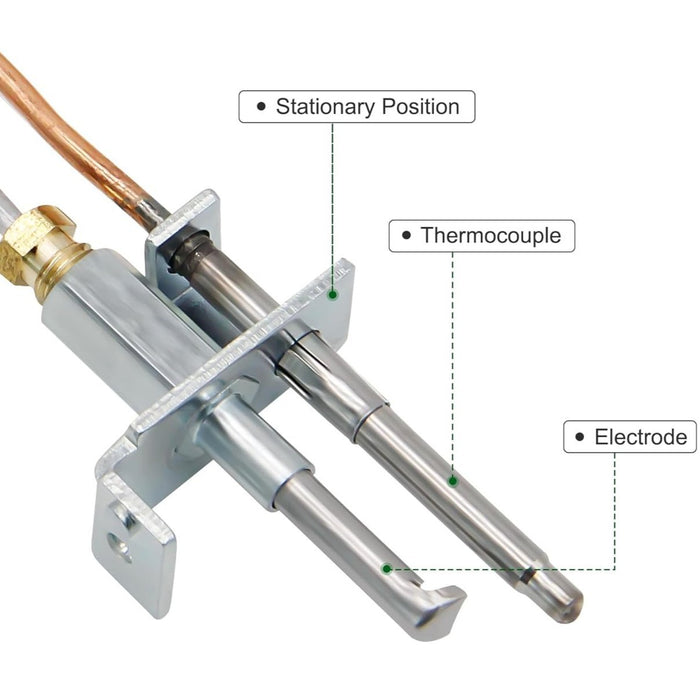 RV Water Heater Pilot Assembly - Component Diagram with Labels | United RV Parts