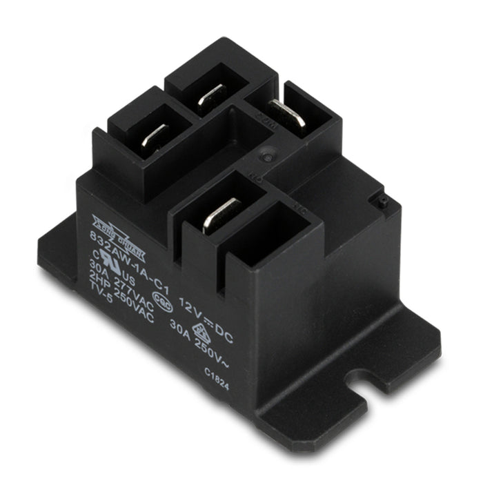 Black Dometic Atwood Water Heater Relay 93849 28VDC - Angled View | United RV Parts