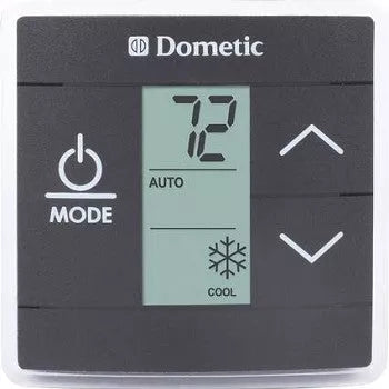 Black Dometic CT Single Zone Thermostat 3316250.712 Digital Display - Front View | United RV Parts