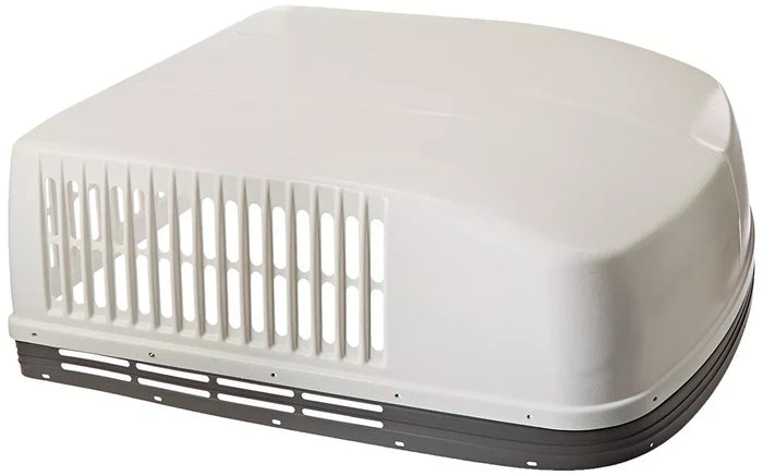White Dometic Duo Therm Brisk II RV AC Shroud 3309518.003 - Side Angle | United RV Parts