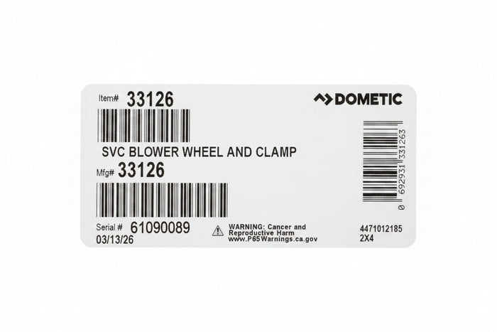 Dometic | Furnace Blower Wheel with Clamp | 33126 | Hydro Flame