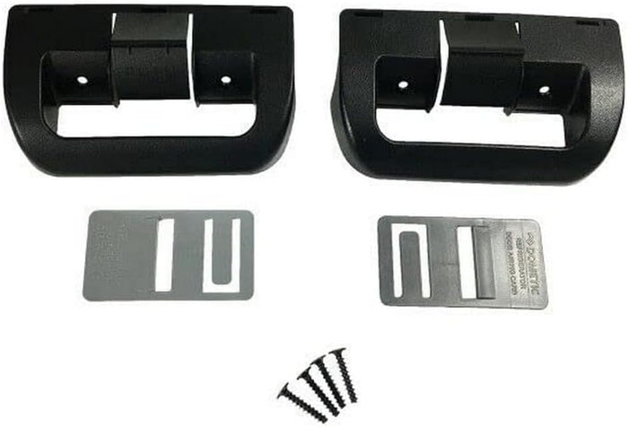 Black Dometic RV Refrigerator Door Handles - Installation Kit with Plates | United RV Parts