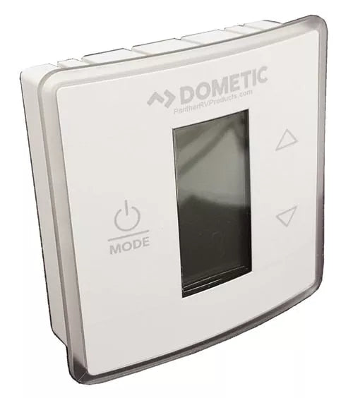White Dometic Single Zone CT Cool/Furnace Thermostat 3316250.700 - Front View | United RV Parts