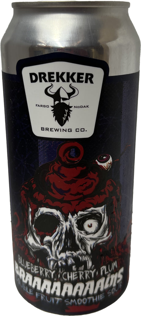 Drekker Braaaaaaaains Double Fruited Smoothie Sour 16oz Can
Blueberry, Cherry, Plum