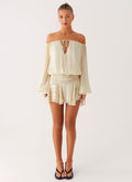 Eira Balloon Sleeve Mini Dress - Ivory