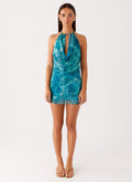 Ele Mini Dress Teal 1 Peppermayo