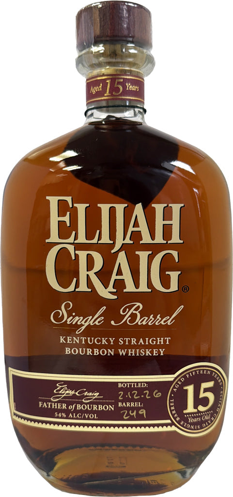 Elijah Craig Single Barrel 15 Year Old Kentucky Bourbon 750ml