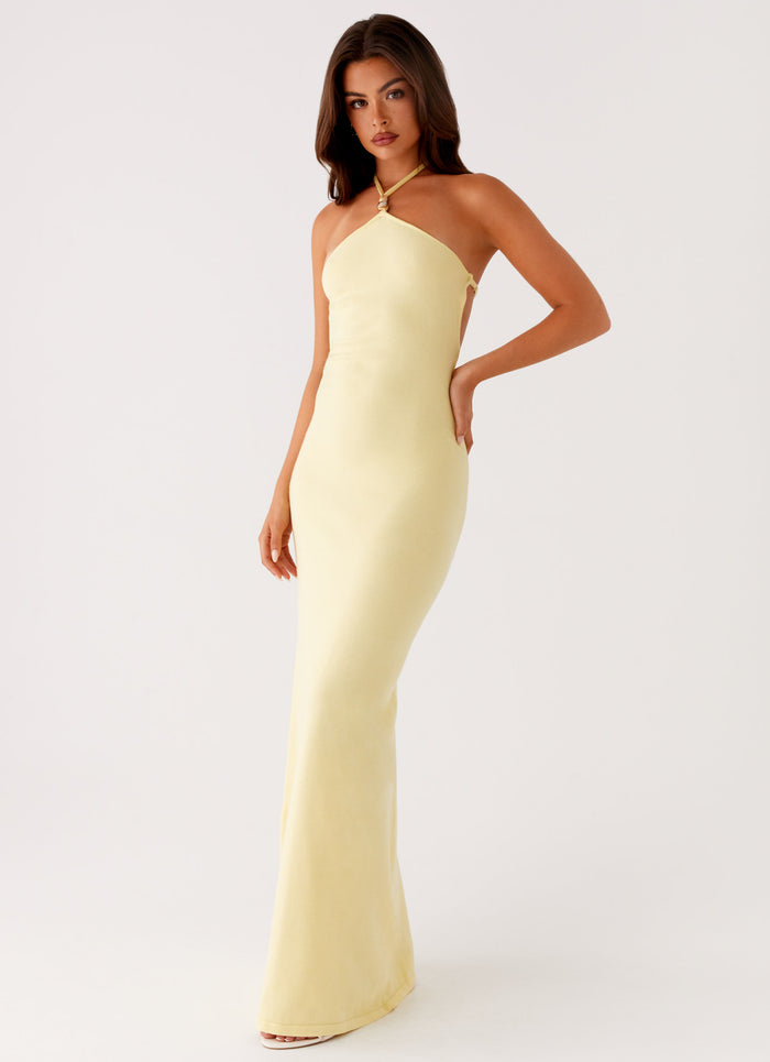 Elisha Knit Maxi Dress Yellow 4 Peppermayo