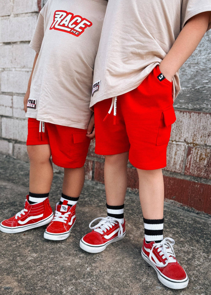 Everyday Red Cargo Shorts