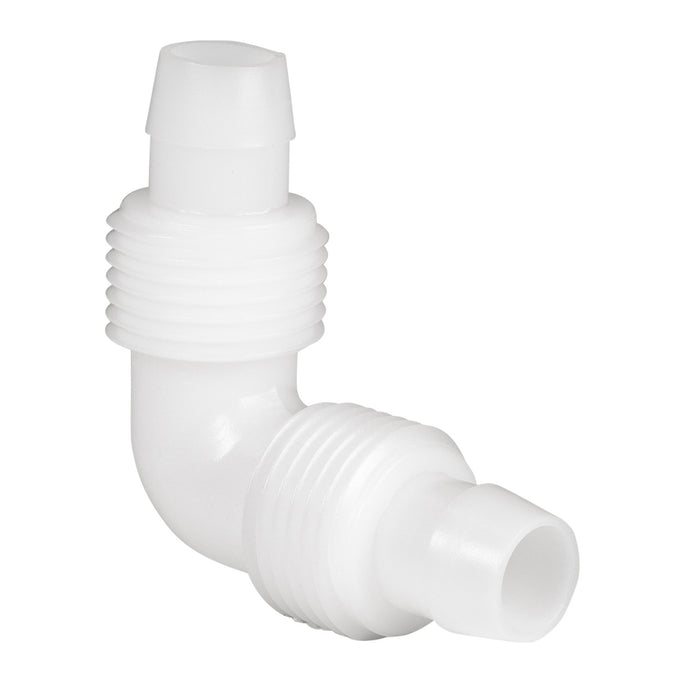 White Plastic Flair-It 1/2" PEX Elbow Coupler 06800 Without Nut Caps - 3/4 Angle | United RV Parts