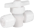 White Plastic Flair-It 1/2 Inch Straight Stop Valve - Side View | United RV Parts