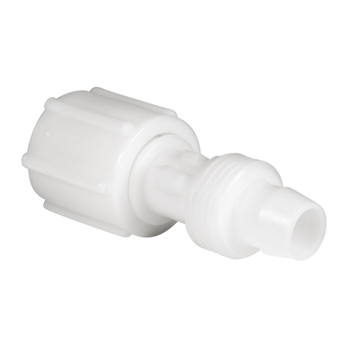 White Plastic Flair-It Swivel Coupling 06873 Without Cap - 3/4 Angle View | United RV Parts