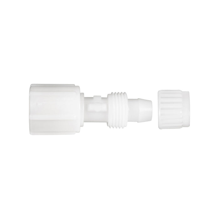 White Plastic Flair-It 1/2" Swivel Coupling 06873 Cap Separated - Side Diagram View | United RV Parts