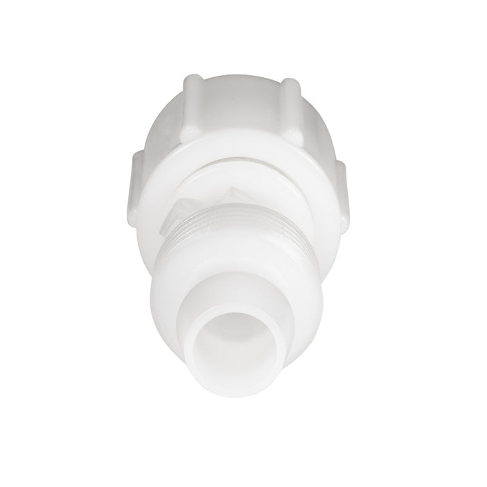 White Plastic Flair-It RV Fresh Water Swivel Coupling 06873 Without Cap - Front View | United RV Parts