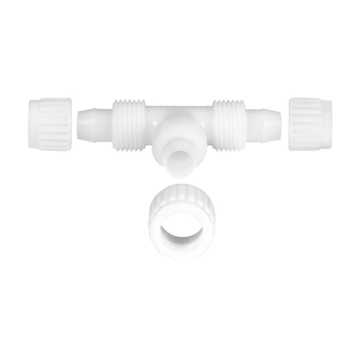 White PEX Tee Fitting Assembly Components - Exploded Diagram View | United RV Parts