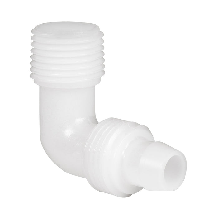 White Flair-It PEX Elbow Fitting without Cap - Angled View | United RV Parts
