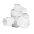 White 3 Way Bypass Valve with Caps - Three Quarter View | United RV Parts