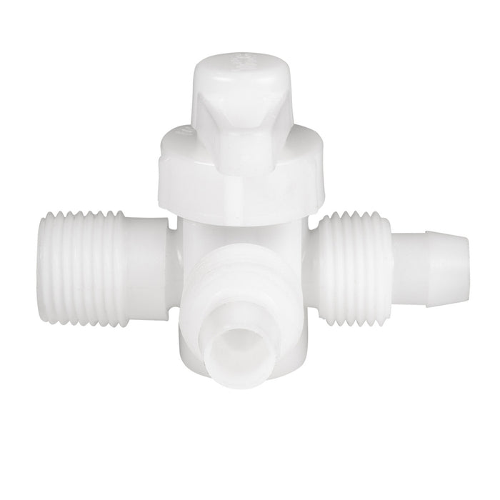 White PEX 3 Way Bypass Valve without Cap - Top View | United RV Parts