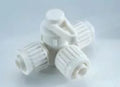 White Plastic Flair-It 3 Way Bypass Valve 06914 - Angled View | United RV Parts