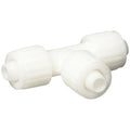 White Plastic Flair-It 3/8" PEX Tee Fitting 06831 - Angled View | United RV Parts