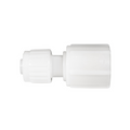 White Plastic Flair-It 3/8" x 1/2" FPT Swivel Coupling 06874 - Side View | United RV Parts
